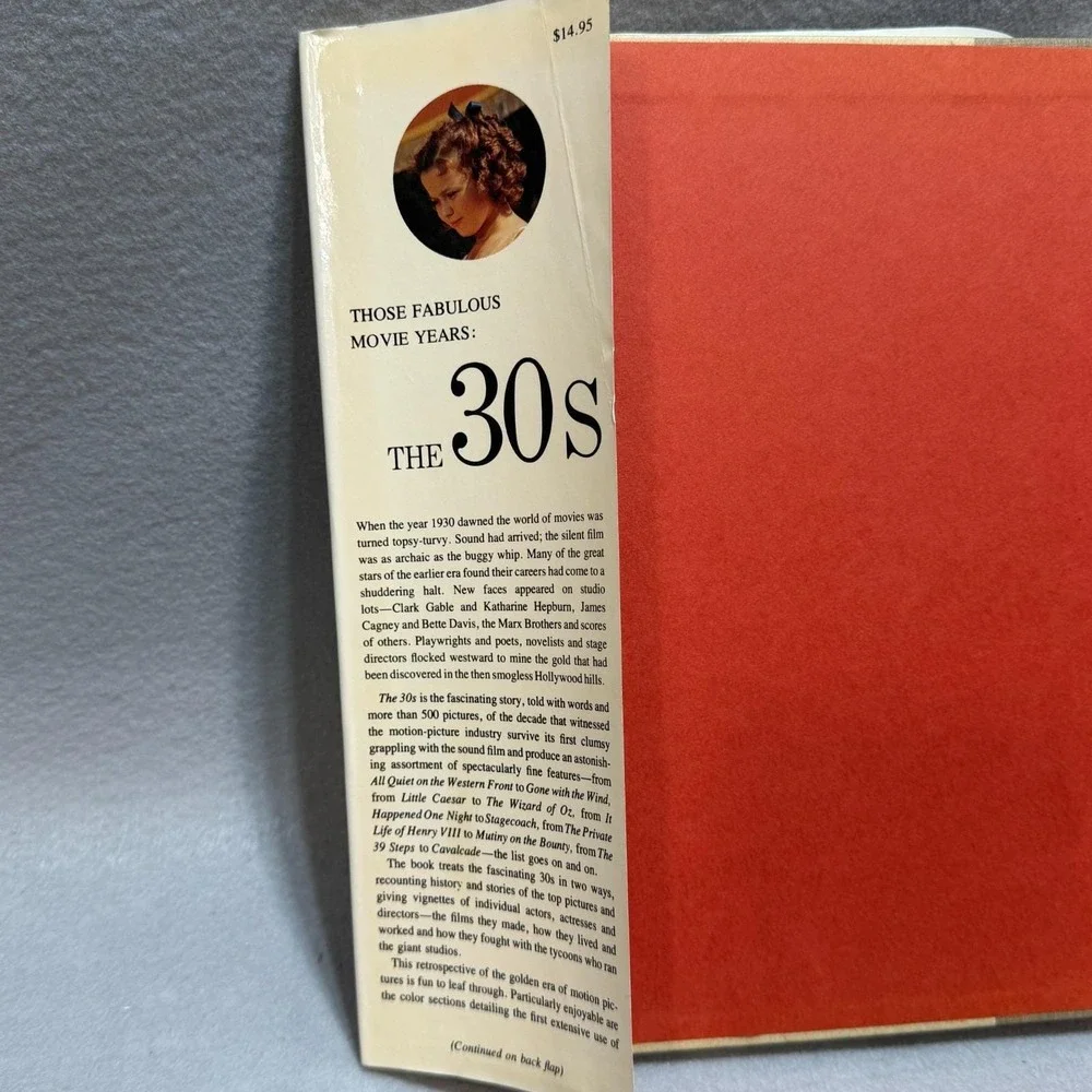 Vintage 1975 Those Fabulous Movie Years The 30s Clark Gable Marx 1st Ed HC DJ